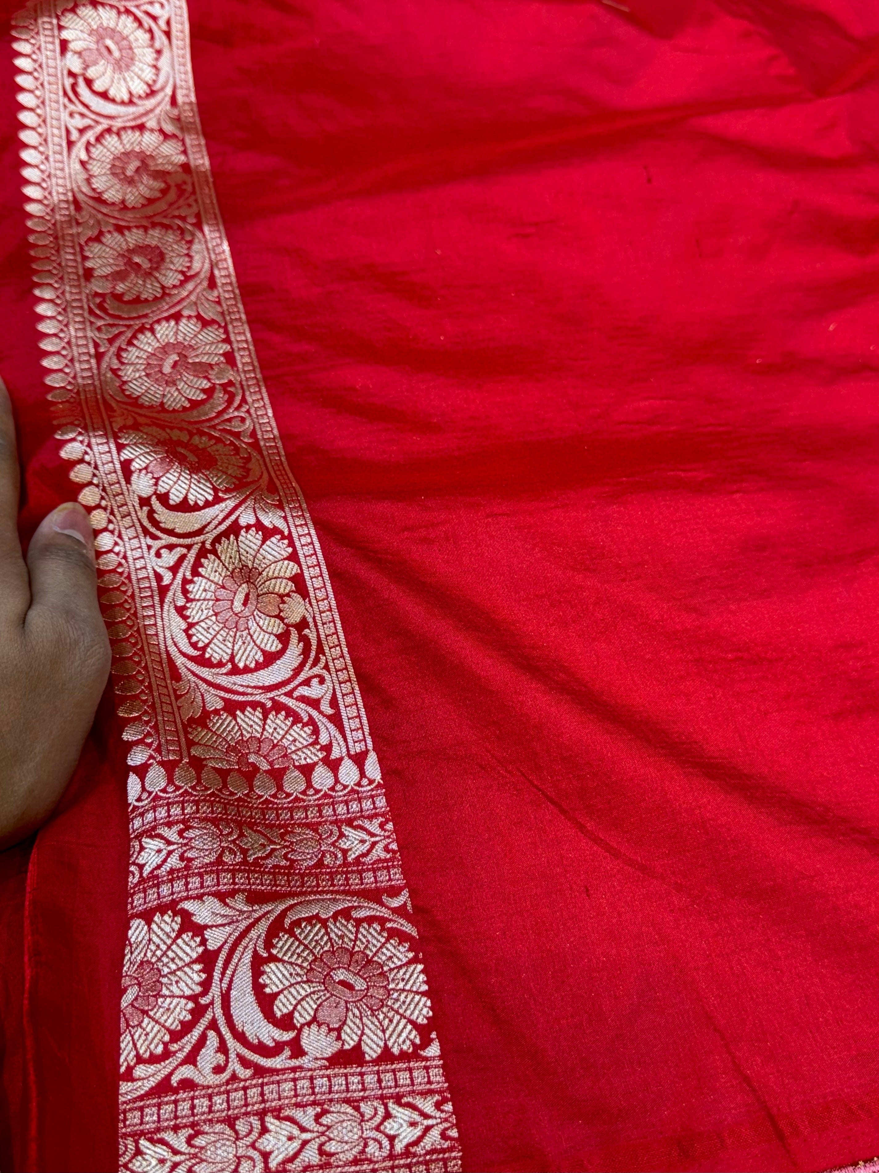 Prebook | Red 100% Pure Banaras Katan Silk Rangkaat Saree