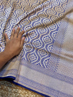 Royal Blue Pure Banarasi Katan Silk Brocade Saree