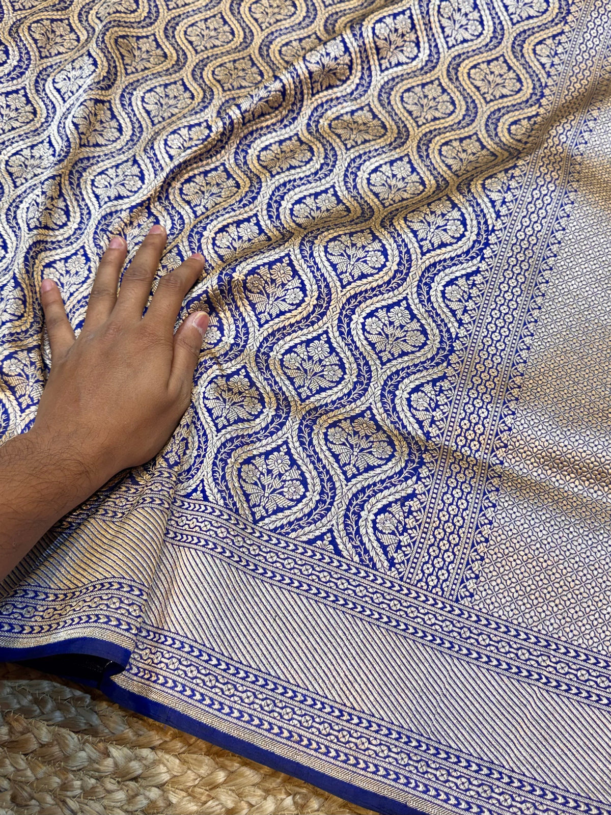 Royal Blue Pure Banarasi Katan Silk Brocade Saree