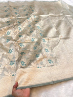 Diamond Gold 100% Pure Tissue Silk Banarasi Partywear Saree