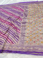 Lavender 100% Pure Banarasi Khaddi Georgette RANGKAAT Saree