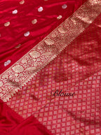 Prebook | Bridal Red 100% Pure Banaras Katan Silk Handloom Handwoven Pattu Saree