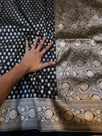 Black 100% Pure Banarasi Katan Silk Saree