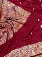 Prebook | Maroon 100% Pure Banaras Katan Silk Handloom Handwoven Pattu Saree