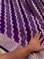 Violet Purple 100% Pure Banarasi Katan Silk Saree