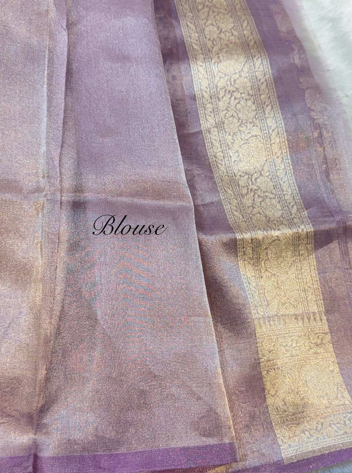Diamond Lavender 100% Pure Tissue Silk Banarasi Partywear Saree