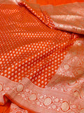 Prebook | Fanta Orange 100% Pure Banarasi Katan Silk Saree