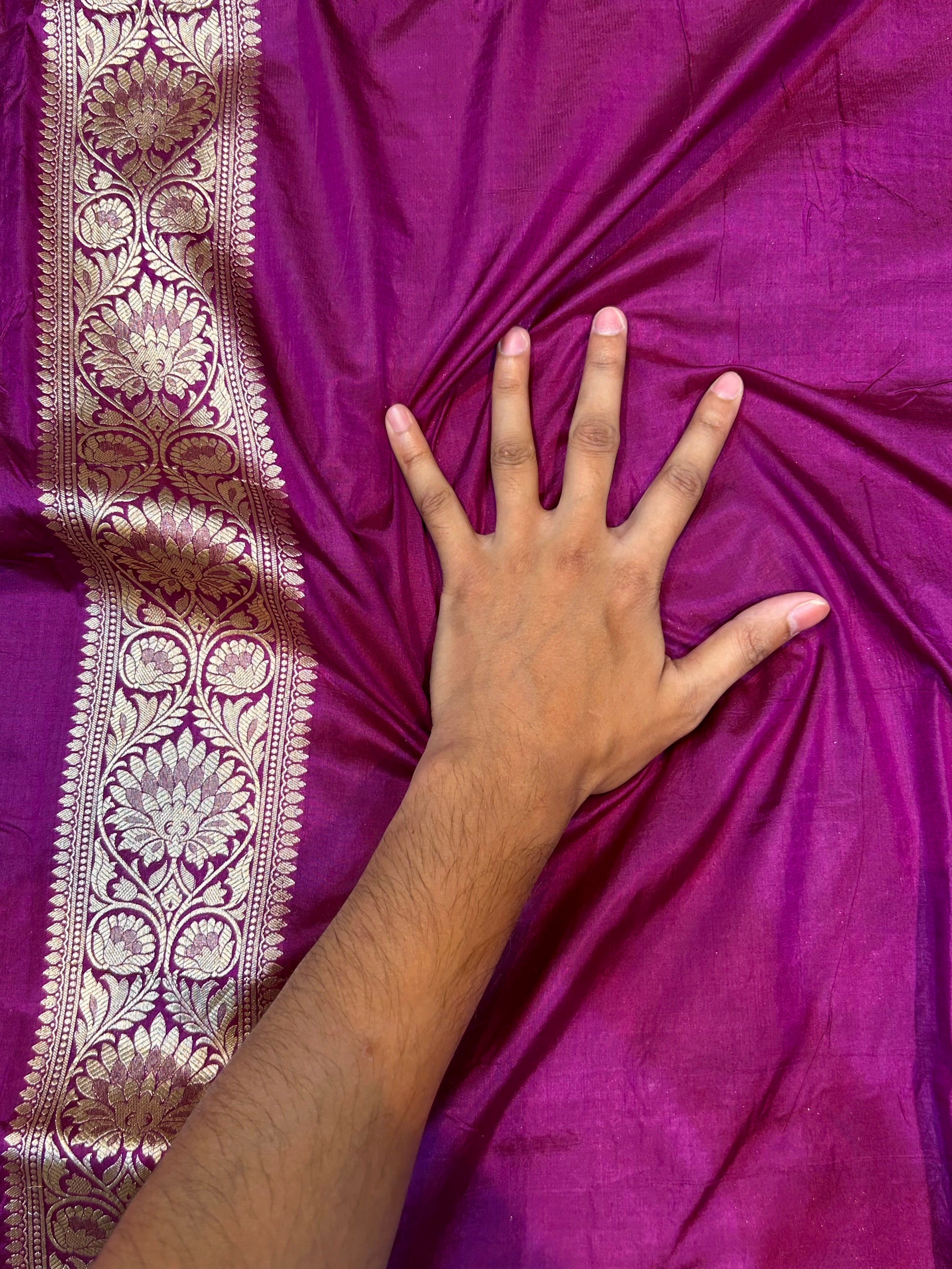 Purple 100% Pure Banarasi Katan Silk Meenakari Saree