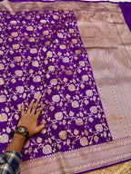 Prebook | Purple Pure Banarasi Katan Silk Saree