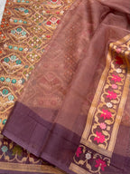 Prebook | Muted Rose 100% Pure Ektara Banarasi Kora Jamdani Saree