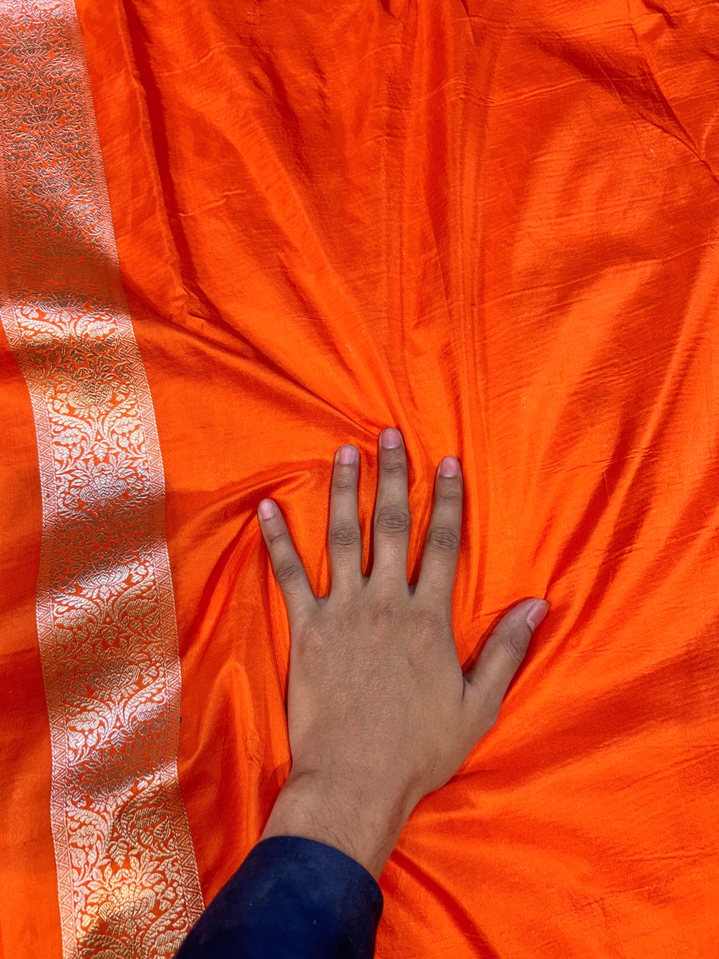 Fanta Orange 100% Pure Banarasi Katan Silk Saree