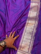 Prebook | Dual Shade Purple Exclusive Pure Banaras Katan Silk Rangkaat Saree