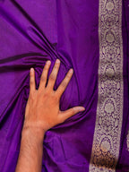 Violet Purple 100% Pure Banarasi Katan Silk Saree