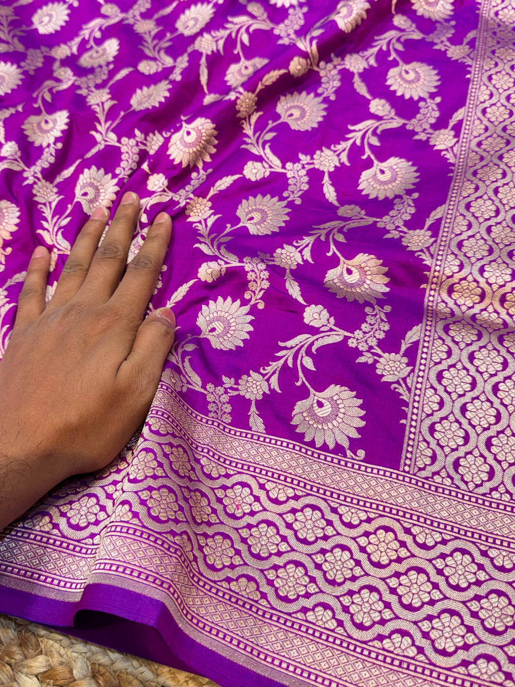 Dual Shade Purple 100% Pure Banarasi Katan Silk Saree