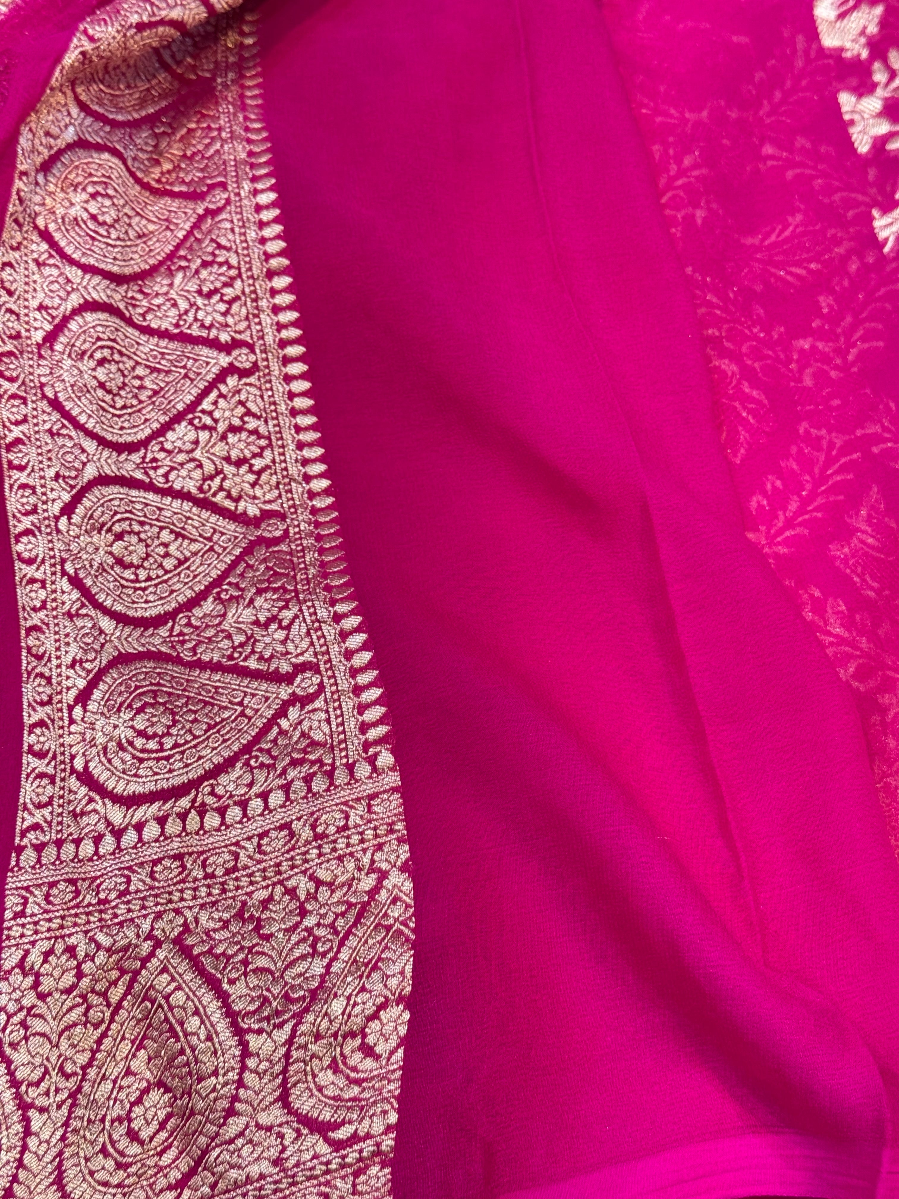 100% Pure Khaddi Georgette SHIKARGAH Saree