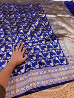Prebook | Royal Blue 100% Pure Banarasi Katan Silk Saree