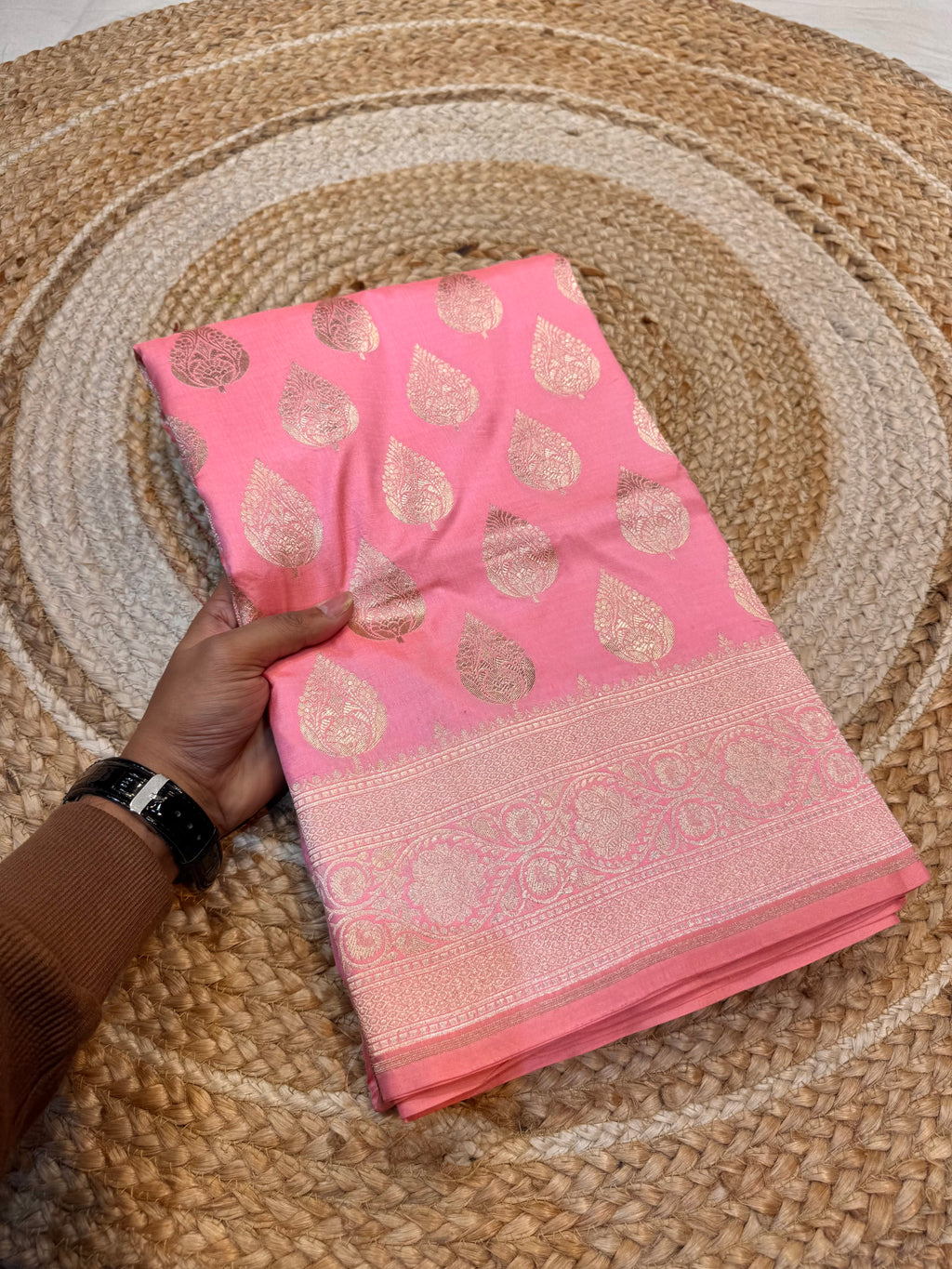 Prebook | Baby Pink 100% Pure Banarasi Katan Silk Saree