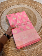 Prebook | Baby Pink 100% Pure Banarasi Katan Silk Saree
