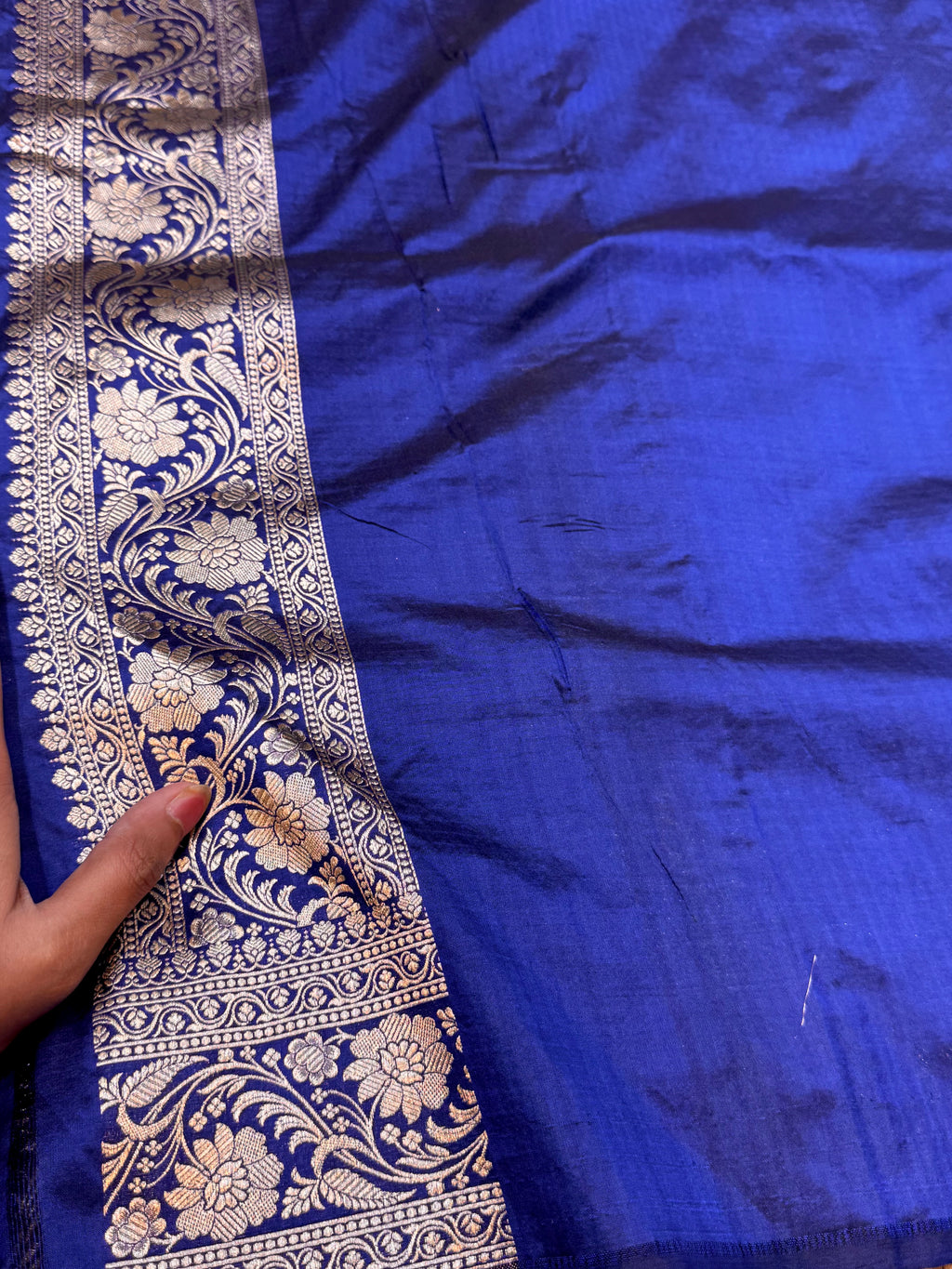 Royal Blue 100% Pure Banarasi Katan Silk Saree