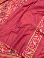 Rose Gold 100% Pure Ektara Banarasi Cotton Jamdani Saree