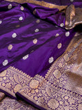 Violet Purple 100% Pure Banaras Katan Silk Handloom Handwoven Pattu Saree