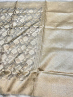 Diamond Grey 100% Pure Tissue Silk Banarasi Partywear Saree
