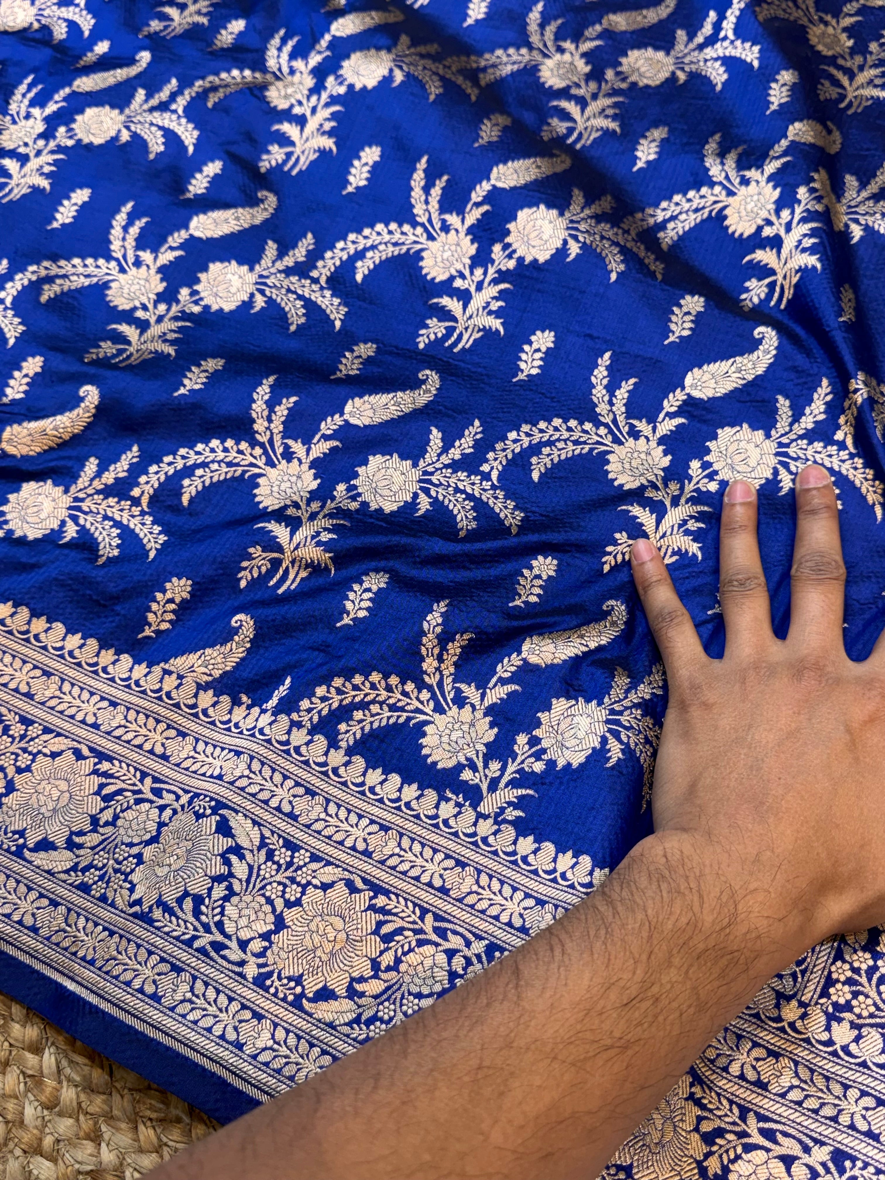 Royal Blue 100% Pure Banarasi Katan Silk Saree