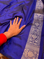 Prebook | Royal Blue 100% Pure Banarasi Katan Silk Meenakari Saree
