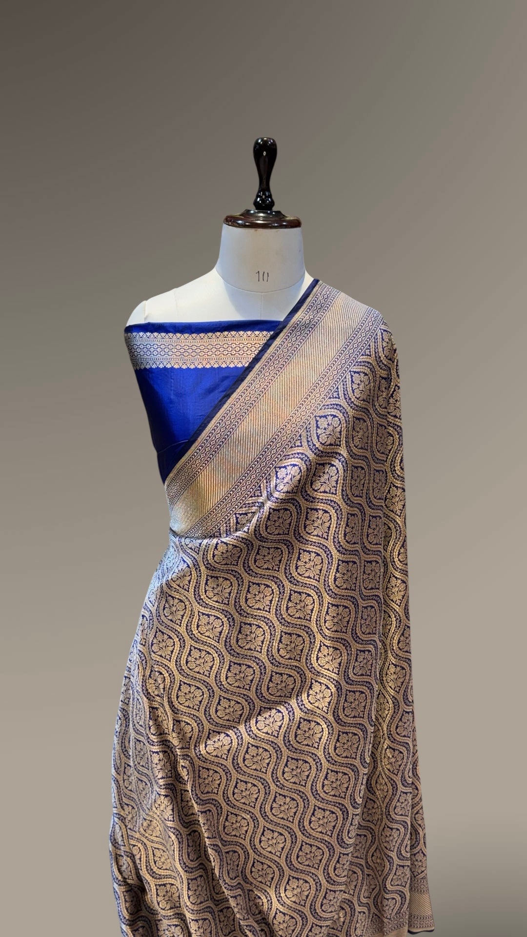 Royal Blue Pure Banarasi Katan Silk Brocade Saree