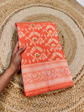 Peach 100% Pure Banarasi Katan Silk Meenakari Saree