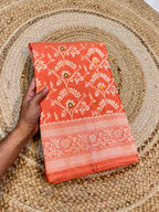 Peach 100% Pure Banarasi Katan Silk Meenakari Saree
