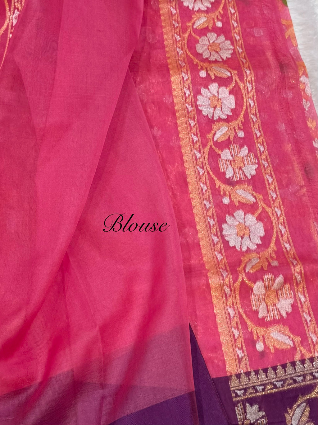 Pink Ektara Banarasi Kora Jamdani Saree