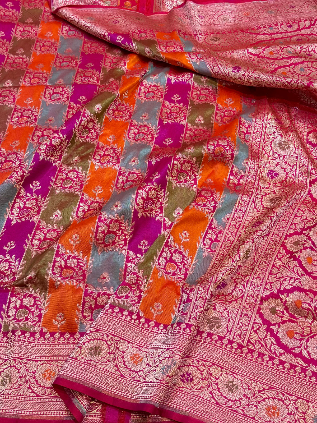 Prebook | Rani Pink Exclusive Pure Banaras Katan Silk Rangkaat Saree