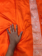 Fanta orange 100% Pure Banarasi Katan Silk Saree
