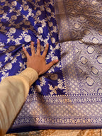 Prebook | Royal Blue 100% Pure Banarasi Katan Silk Saree