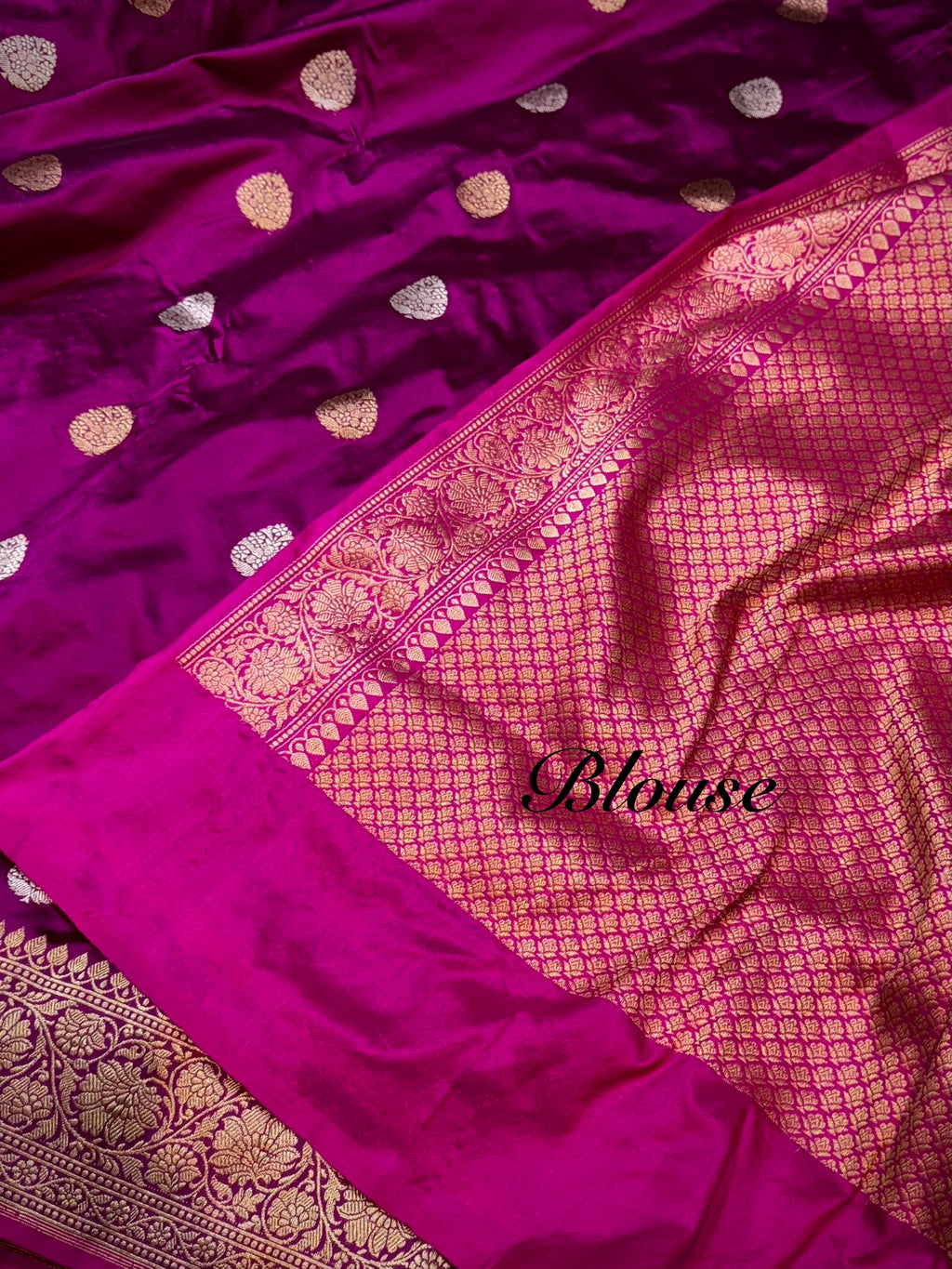 Wine Purple 100% Pure Banaras Katan Silk Handloom Handwoven Pattu Saree