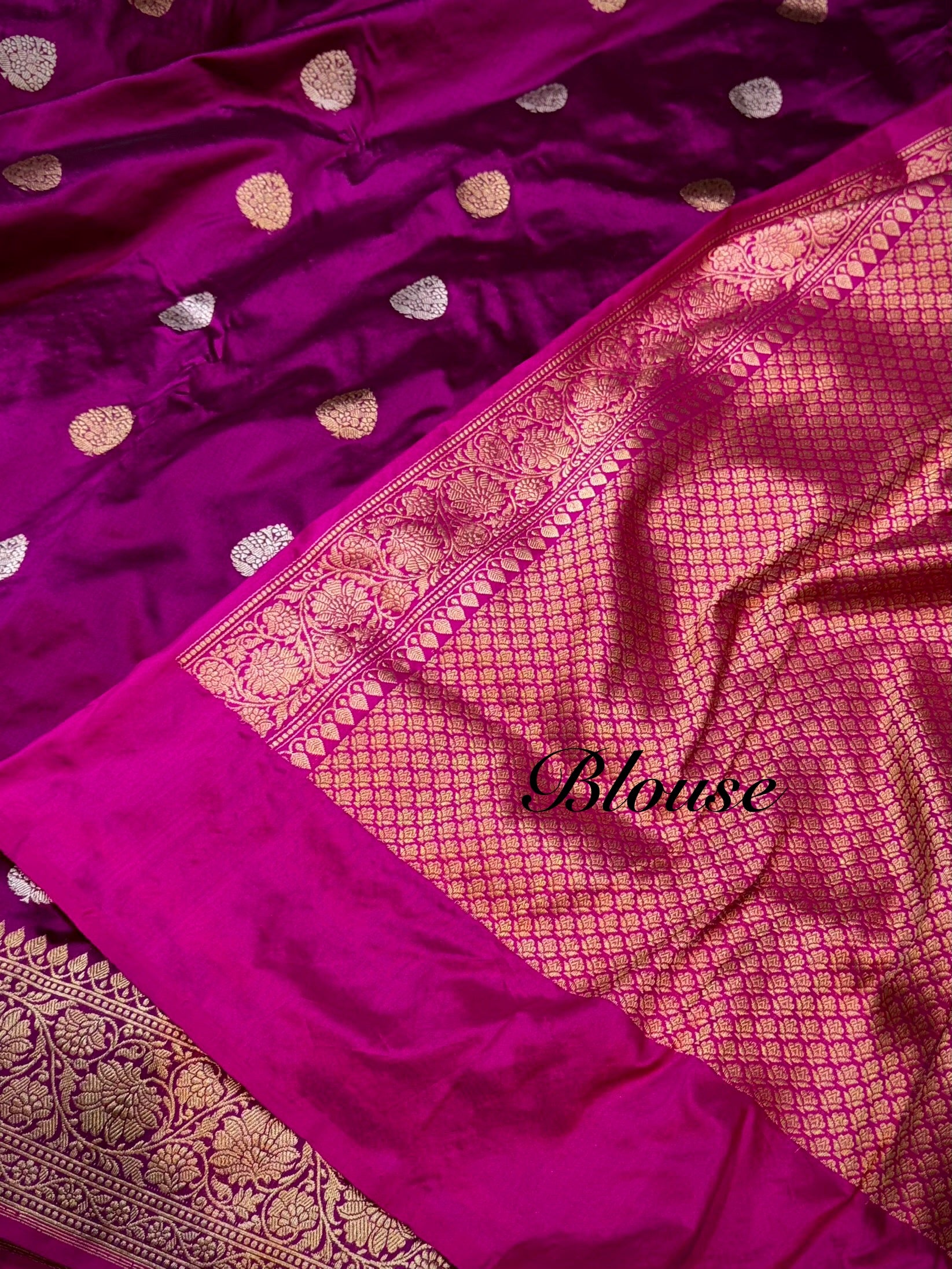 Wine Purple 100% Pure Banaras Katan Silk Handloom Handwoven Pattu Saree