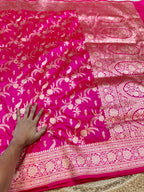 Prebook | Rani Pink 100% Pure Banarasi Katan Silk Saree