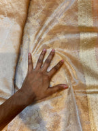 Diamond Gold 100% Pure Tissue Silk Banarasi Partywear Saree