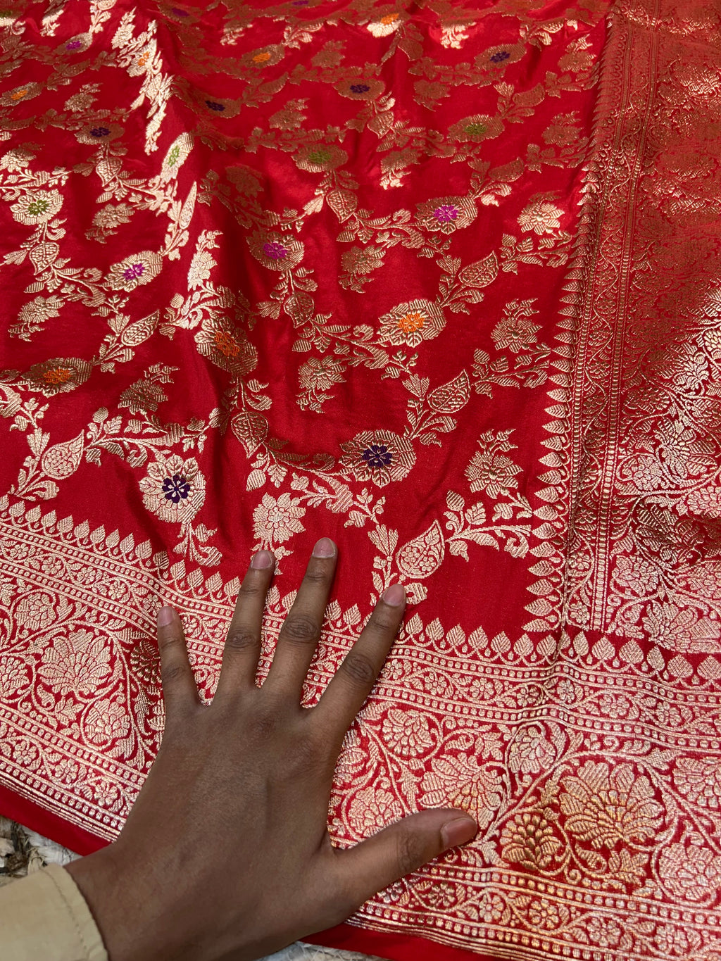 Red 100% Pure Banarasi Katan Silk Handloom Handwoven Pattu Saree