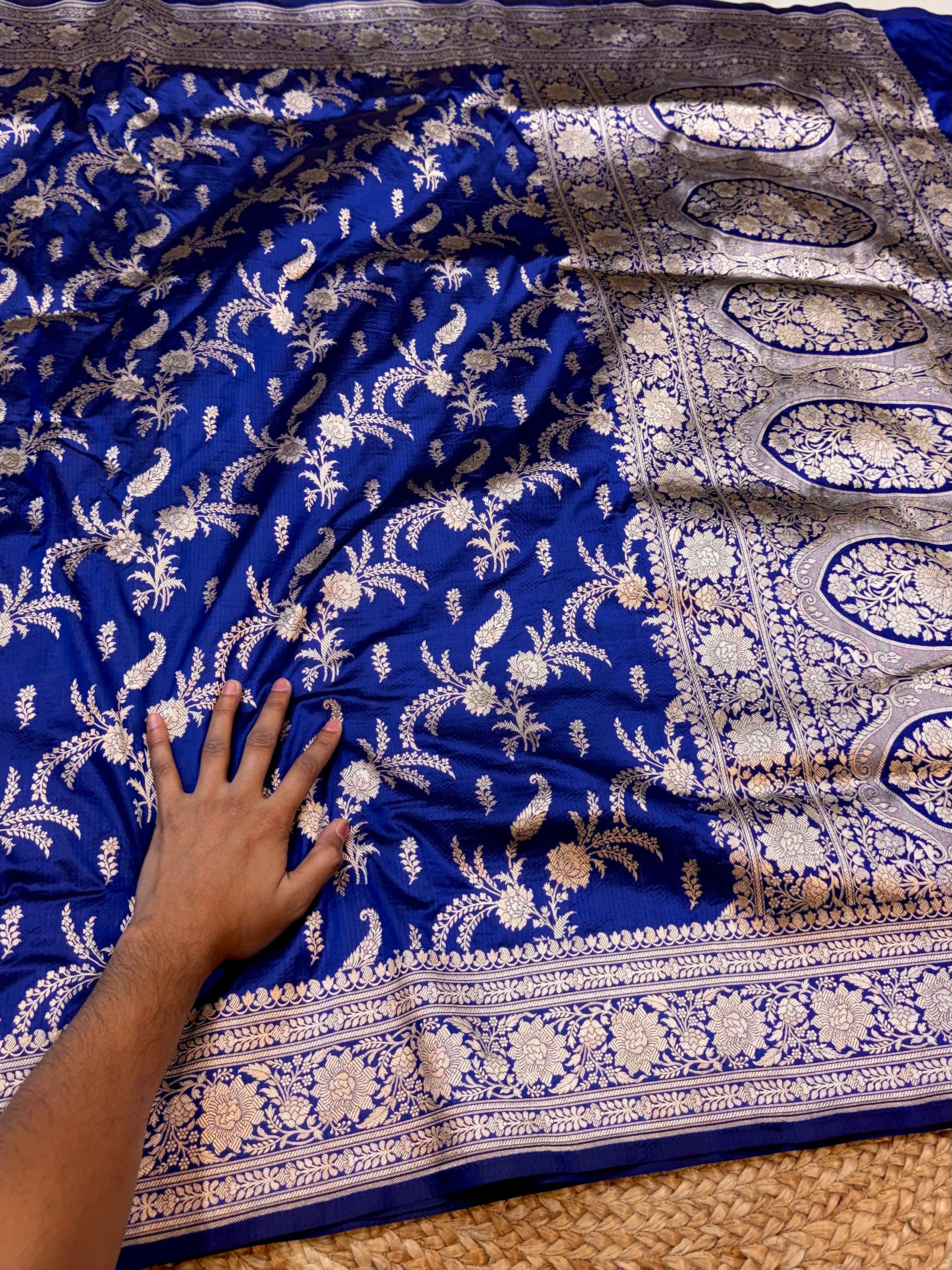 Royal Blue 100% Pure Banarasi Katan Silk Saree