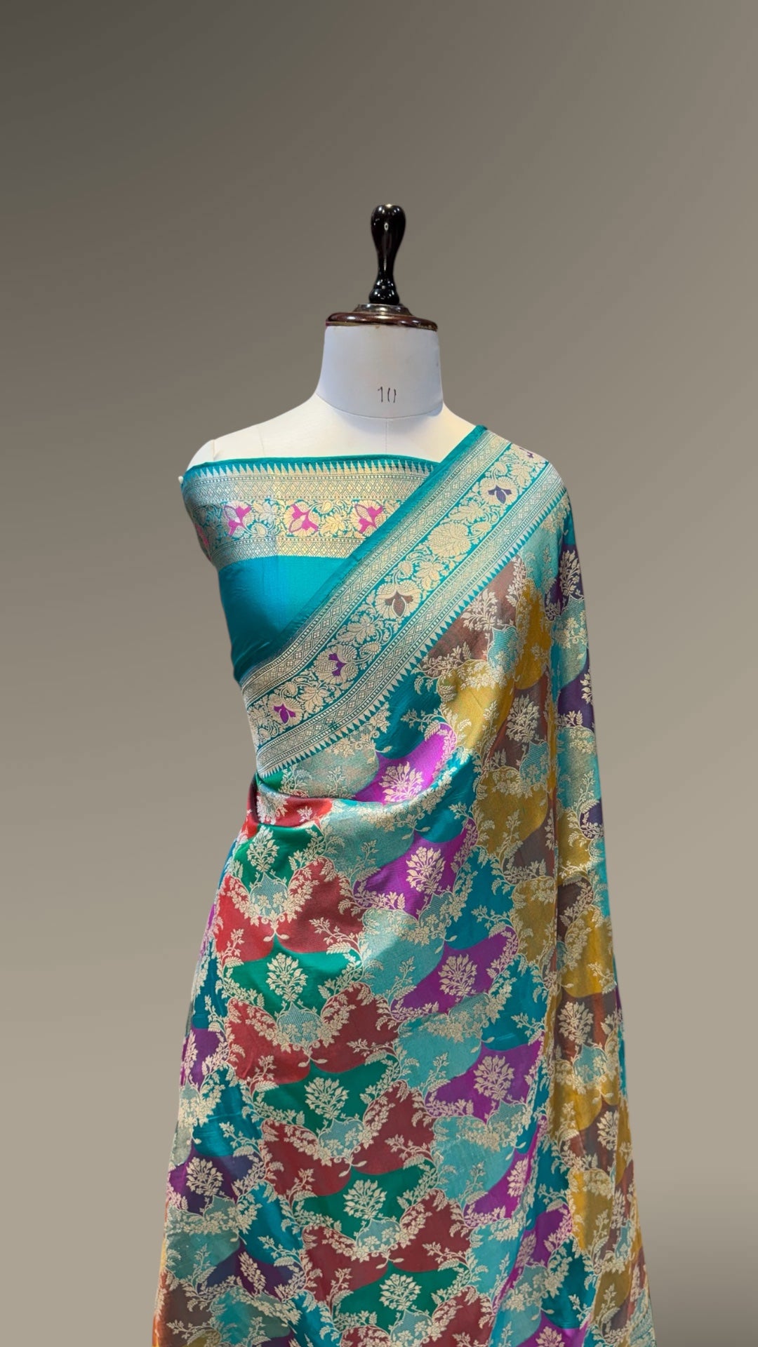 Sea Green 100% Exclusive Pure Banaras Katan Silk Rangkaat Saree