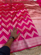 Prebook | Rani Pink 100% Pure Banarasi Katan Silk Saree