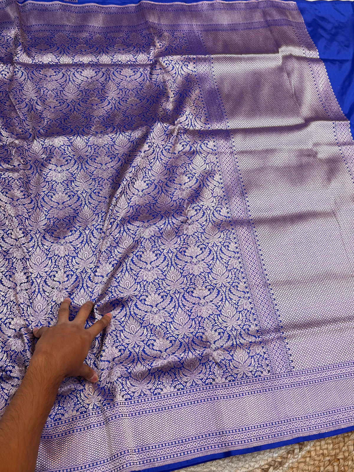 Royal Blue Pure Banarasi Katan Silk Brocade Saree