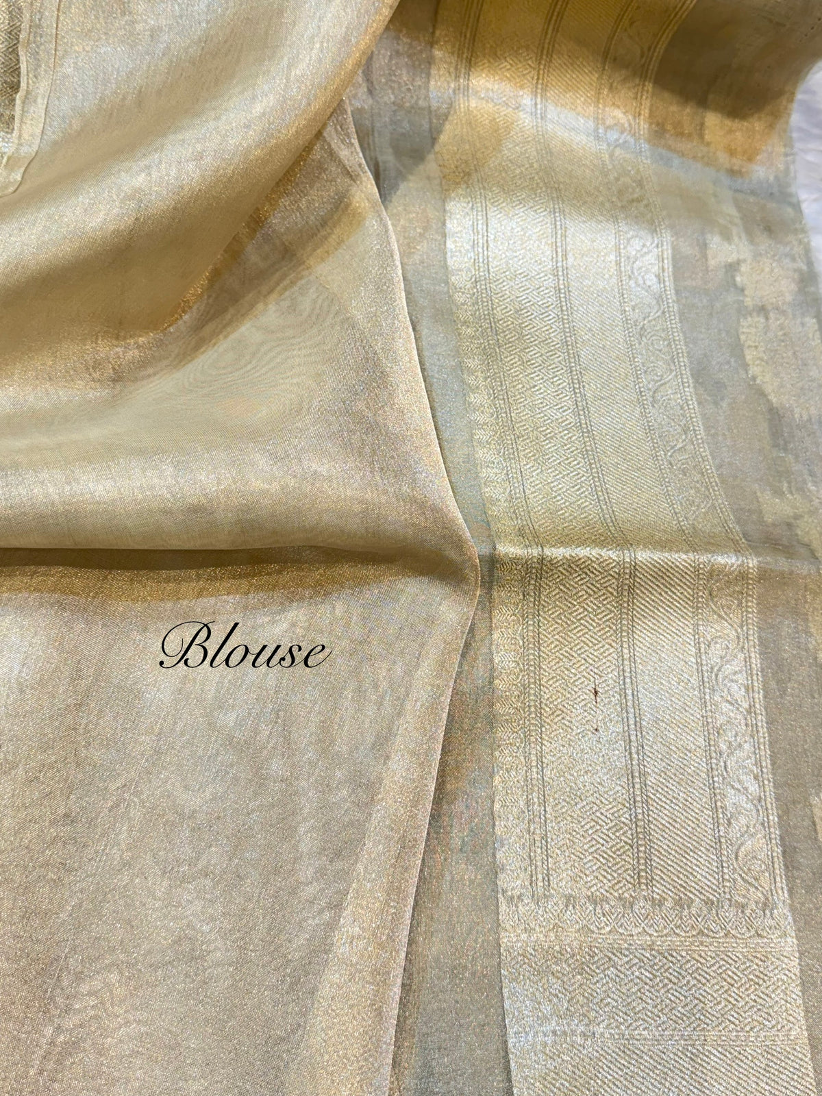 Diamond Golden 100% Pure Tissue Silk Banarasi Partywear Saree