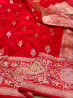 100% Pure Banaras Katan Silk Handloom Handwoven Pattu Saree