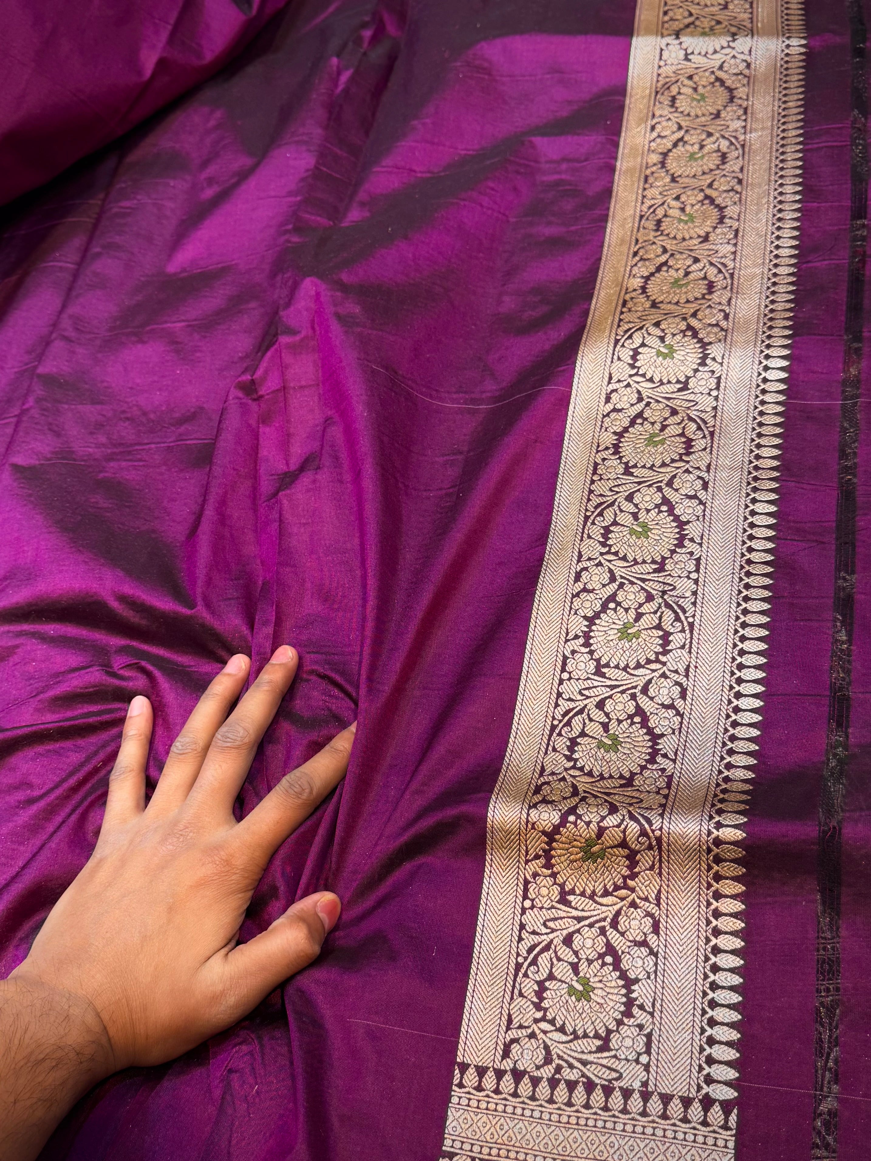 Prebook | Wine Purple 100% Pure Banarasi Katan Silk Meenakari Saree