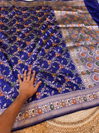 Royal Blue Pure Banarasi Katan Silk Meenakari Saree