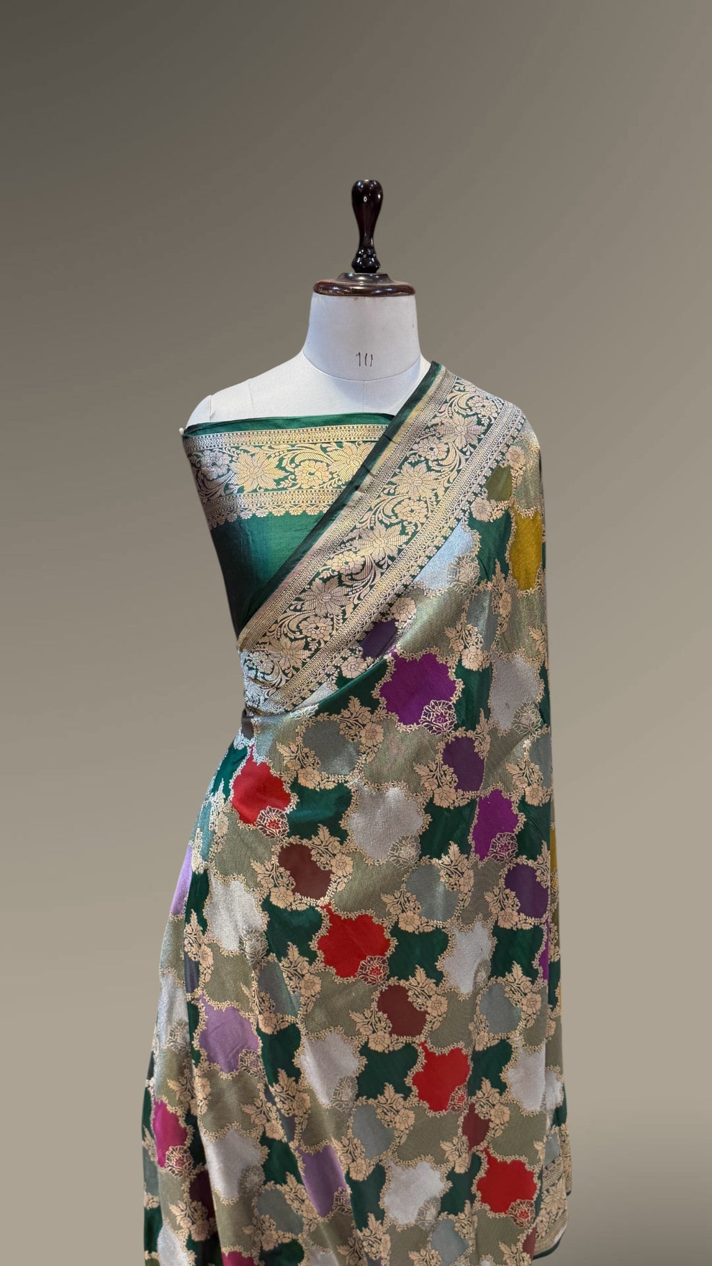 Prebook | Bottle Green Exclusive Pure Banaras Katan Silk Rangkaat Saree