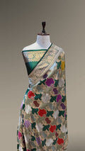 Prebook | Bottle Green Exclusive Pure Banaras Katan Silk Rangkaat Saree